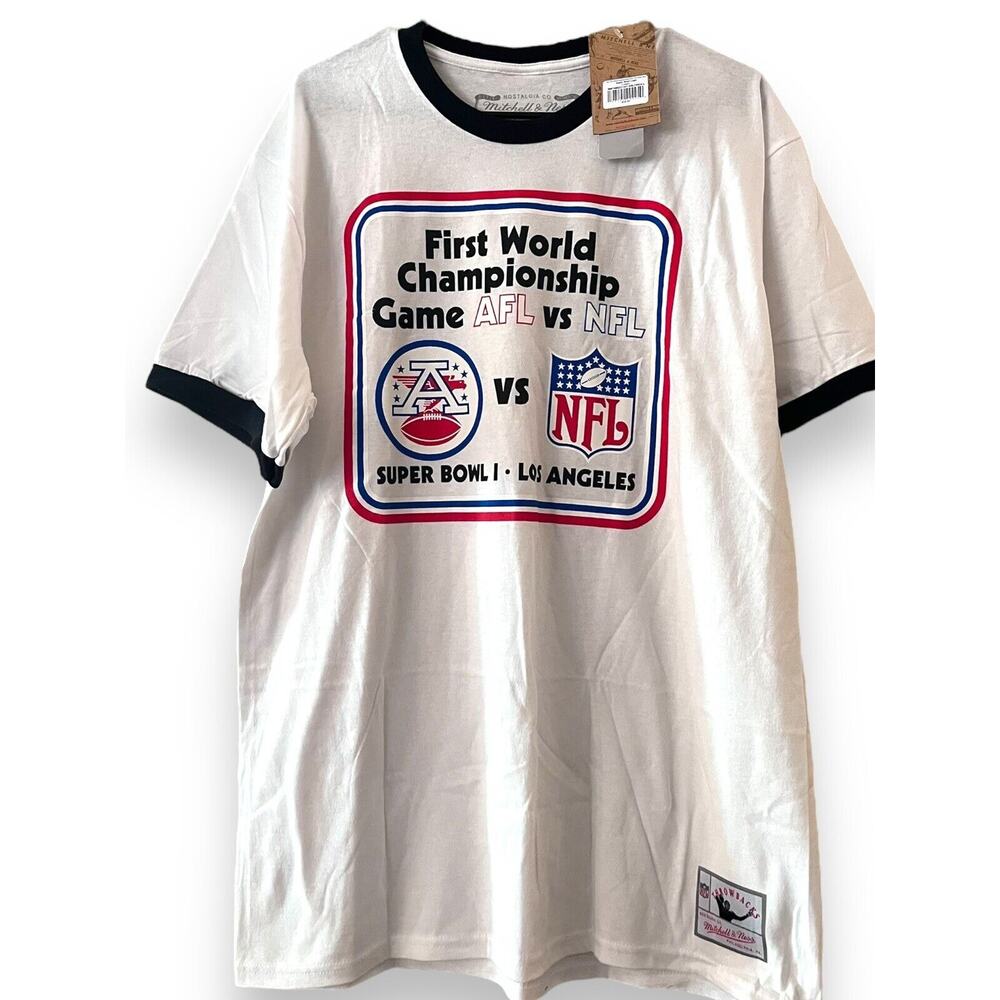 Mitchell & Ness First World Championship NFL VS AFL Game T Shirt Size Large